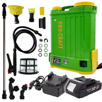 Procraft Baterijski razpršilec AS20-12 set with 20V 2Ah battery and charger