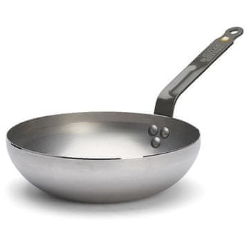 de Buyer Ponev z nelepljivim premazom 5617.24, Wok MINERAL B, WOK, diameter 24 cm, rounded, wide bottom, curved handle, steel