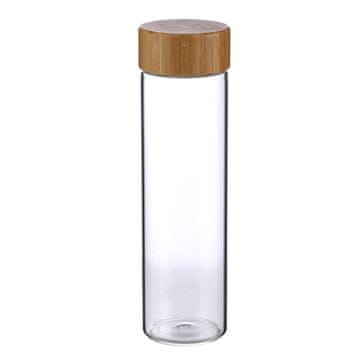 Bergner Steklenica BG-20136-MM Portable glass bottle with bamboo lid 600 ml