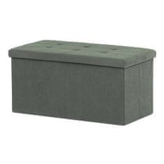 Autronic Tabure Stool with storage space, green corduroy fabric (TAB-472 GRN6)
