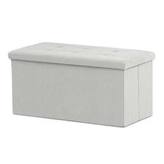 Autronic Tabure Stool with storage, cream corduroy fabric (TAB-472 CRM6)
