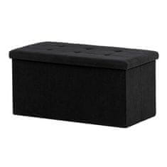 Autronic Tabure Stool with storage space, black corduroy fabric (TAB-472 BK6)