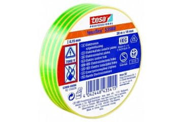 Tesa Električni izolacijski trak Electrical insulating tape PVC 53988, IEC, 20 m x 19 mm, yellow-green