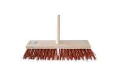 Enpro Metla Road broom, 400 x 70 mm, with 140 cm handle, 9 cm pile, red