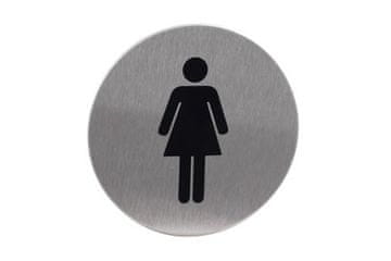 Walteco Znak za stranišče WC-women's distinctive sign, ? 75 mm, self-adhesive, stainless steel