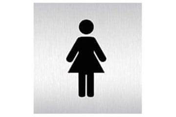 Walteco Znak za stranišče WC-women's distinctive sign, 60 x 60 mm, self-adhesive, stainless steel