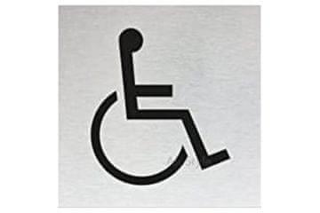 Walteco Znak za stranišče WC-disabled sign, 60 x 60 mm, self-adhesive, stainless steel