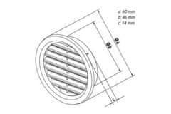HACO Prezračevalna rešetka Circular ventilation grille VM, ? 50 mm, 4 pcs, white 0413