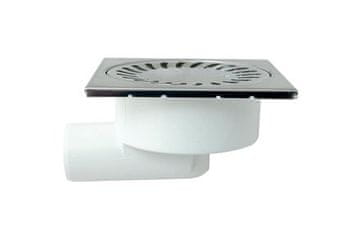 Enpro Talni odtok Lower floor drain NEPTUN D 50 / 55 mm, stainless steel frame, SUN grille, white