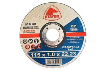 STAYER Rezalni disk Metal cutting disc STANDARD T41, ? 115 x 1 x 22.23 mm, 10 pcs.