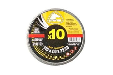 STAYER Rezalni disk Metal cutting disc PREMIUM T41, ? 125 x 1 x 22.23 mm, 10 pcs.