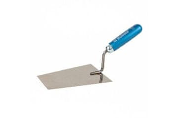 Kubala Žlica Stainless steel trapezoidal plastering trowel, 145 x 80 x 55 mm, thickness 1 mm, wooden handle M