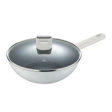 Bergner WOK ponev z nelepljivo površino BG-57098-GY with lid LINES 28 cm