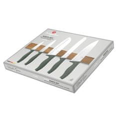 Berlingerhaus Komplet nožev BH-2978 with magnetic holder made of acacia wood 6 pcs Matte Green Collection