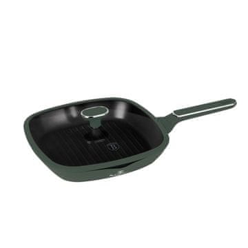 Berlingerhaus Ponev za žar s titanovo površino in pokrovom BH-8162 28 cm Matte Green Collection