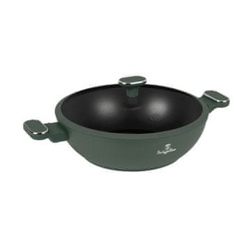 Berlingerhaus Vok s pokrovom in titanovo površino BH-8160 30 cm Matte Green Collection
