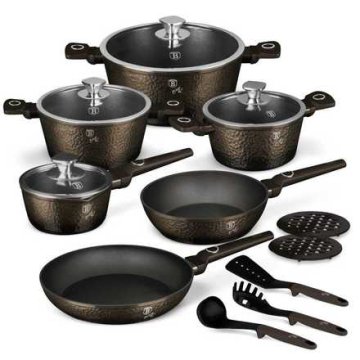 Berlingerhaus Set posod BH-8244 s titanovým povrchem 15 ks Primal Gloss Collection