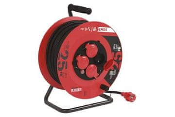 Emos Podaljševalni kabel na bobnu 108350 Extension cable, 50m / 230V, coil, 4 sockets, rubber