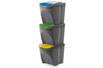 Ostatní Koš za smeti EURO tools 139194 Waste bins, 3 x 25 l, SORTIBOX IKWB25S3 405U