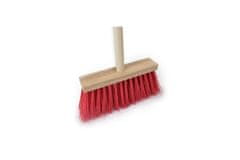Ostatní Metla EURO tools 139718 Sidewalk broom, 250 x 60 mm, with 120 cm handle, 10 cm pile, red