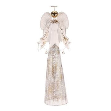 Autronic Okrasitev Metal Angel with Bells - Standing, Size XL, White (KOB004-XL)