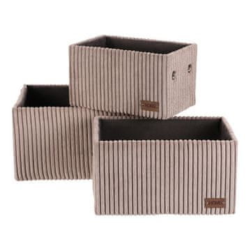 Autronic Košara za police Shelf basket - corduroy cover, gray, price per set of 3 (DT3016 GRAY)