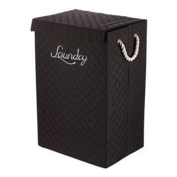 Autronic Koš za perilo Laundry basket - fabric with handles, square, black (DT3002 BK)