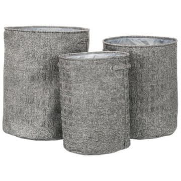 Autronic Koš za perilo Laundry basket - polyester, gray, set of 3 pieces (LK9581-GREY)