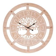Autronic Stenska ura Wall clock - diameter 60 cm, MDF, tree of life in the center (HW4004)