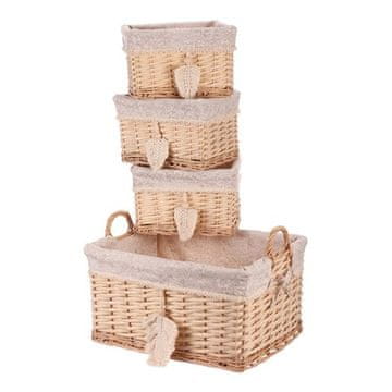 Autronic Pletena košara Wicker basket - shelf, square, price for a set of 4 pieces (PRE210)