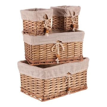 Autronic Pletena košara Wicker basket - shelf, square, price for a set of 4 pieces (PRE204)