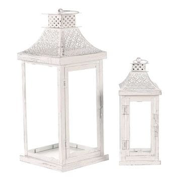 Autronic Svetilka Metal lantern - four-sided, white, price for a set of 2 pieces (LUC305)