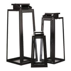 Autronic Svetilka Metal lantern - four-sided, black, price for a set of 3 pieces (LUC302)