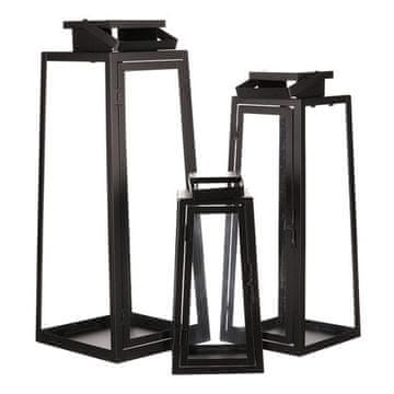 Autronic Svetilka Metal lantern - four-sided, black, price for a set of 3 pieces (LUC302)