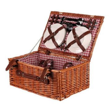 Autronic Košara za piknik Picnic basket - with equipment for 4 people, wicker, brown color (PRN2019 BR)