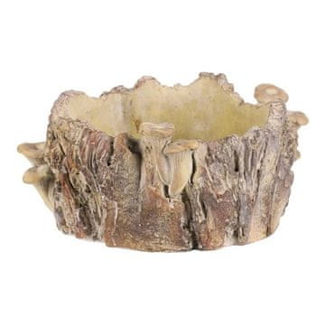 Autronic Embalaža za rože Concrete cover - stump with mushrooms, size M, brown (BMO3617-M)