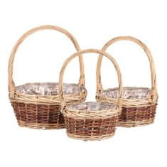 Autronic Embalaža za rože Flower packaging - wicker basket, price for a set of 3 pieces (PRP307)