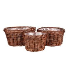 Autronic Embalaža za rože Flower packaging - wicker, round, price for a set of 3 pieces (PRP306)