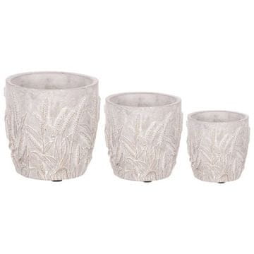 Autronic Embalaža za rože Concrete cover - grain decor, gray color, price for a set of 3 pieces (BMO3564 SET)