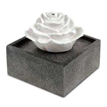 Autronic Vodnjak Fountain with LED light - polyresin, stone decor, and white rose (ZF5479)