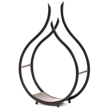 Autronic Leseno stojalo Firewood stand - flame shape, metal (UM0995 BK)
