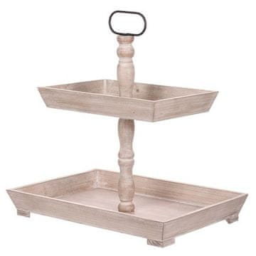Autronic Kaj še Wooden shelf - two levels, white color (LD-0354)