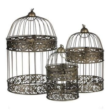 Autronic Okrasitev Metal cage - hanging, copper color, price for a set of 3 pieces (UM0856 COP)