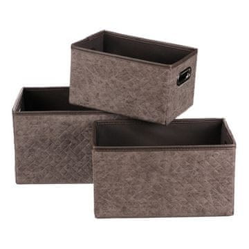 Autronic Košara za police Shelf basket - fabric with handles, grey, price per set of 3 (DT3010 GRAY)