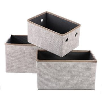 Autronic Košara iz blaga Fabric basket - foldable, cappuccino, price for a set of 3 pieces (DT3006 CAP)
