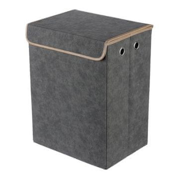 Autronic Košara iz blaga Fabric basket - foldable with lid, tall, gray (DT3004 GREY)