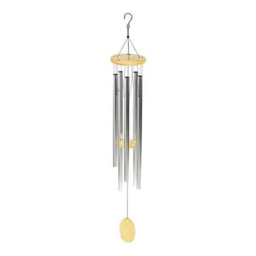 Autronic Vrtni okraski Chime - metal tubes, wooden accessories, silver (ZV1014)