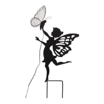 Autronic Okrasitev Fairy with butterfly on a slot - metal, black, LED lighting. 1pc (KLS2110)