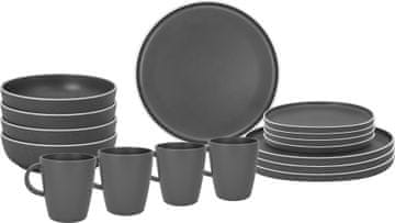 Brunner 16 delni set krožnikov iz melamina DOLOMIT GREY
