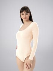 LEAFLETIC Ženski dolg Rokav Bodysuit z Gumbi, L